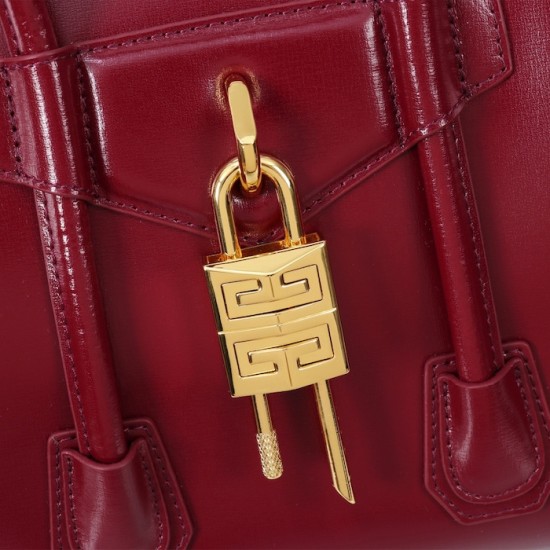 Givenchy Mini Antigona Lock bag in Box leather Red Givenchy Mini Antigona Lock bag in Box leather Red