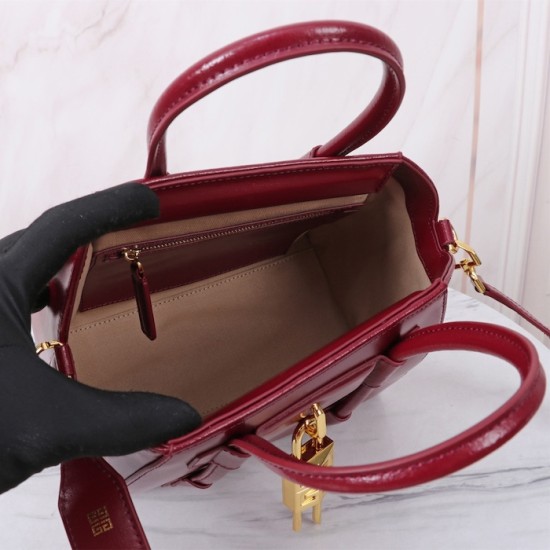 Givenchy Mini Antigona Lock bag in Box leather Red Givenchy Mini Antigona Lock bag in Box leather Red