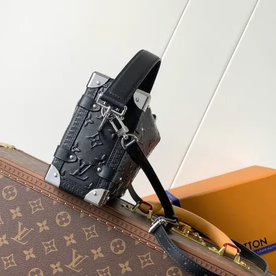 Replica LV-Style Side Trunk MM - Premium Crossbody Dupe Replica LV-Inspired Side Trunk MM Crossbody Bag - Iconic Geometric Desig