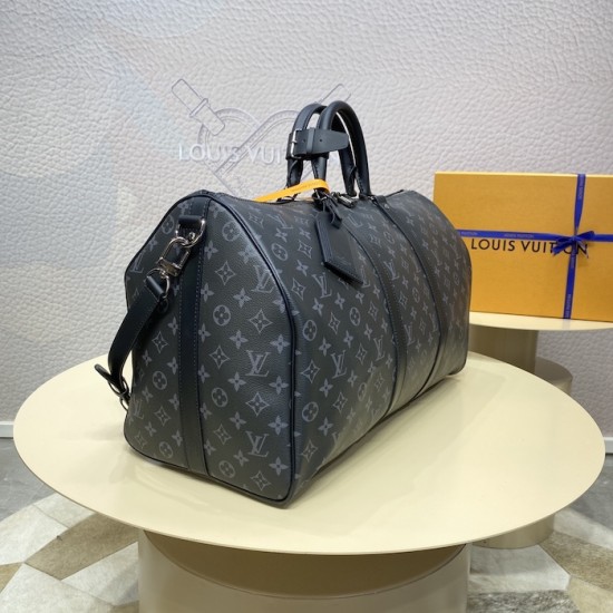 Louis Vuitton Monogram Eclipse Keepall Bandoulière 50 M40568 Louis Vuitton Monogram Eclipse Keepall Bandoulière 50 M40568