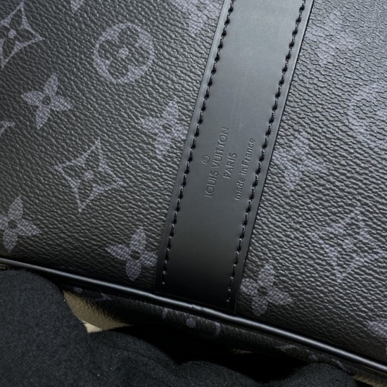 Louis Vuitton Monogram Eclipse Keepall Bandoulière 55 M40605 Louis Vuitton Monogram Eclipse Keepall Bandoulière 55 M40605
