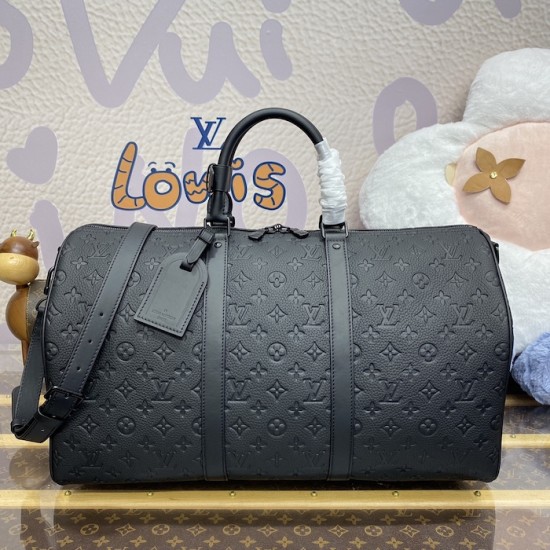 Louis Vuitton Taurillon Monogram Leather Keepall Bandoulière 50 M59025 Louis Vuitton Taurillon Monogram Leather Keepall Bandoulière 50 M59025