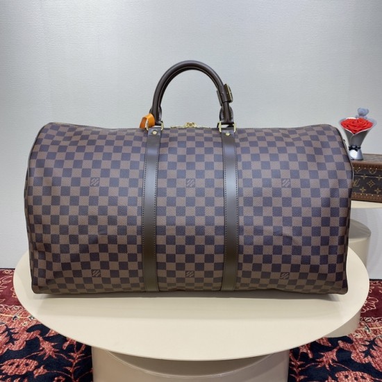 Louis Vuitton Damier Ebene Keepall Bandoulière 55 N41414 Louis Vuitton Damier Ebene Keepall Bandoulière 55 N41414