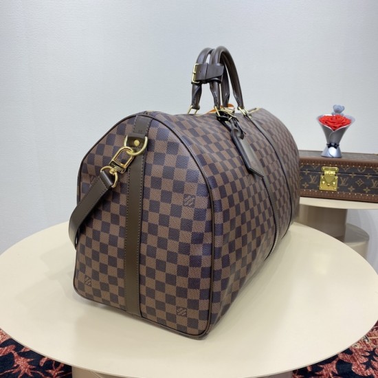 Louis Vuitton Damier Ebene Keepall Bandoulière 55 N41414 Louis Vuitton Damier Ebene Keepall Bandoulière 55 N41414