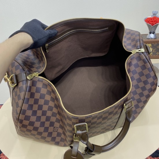 Louis Vuitton Damier Ebene Keepall Bandoulière 55 N41414 Louis Vuitton Damier Ebene Keepall Bandoulière 55 N41414