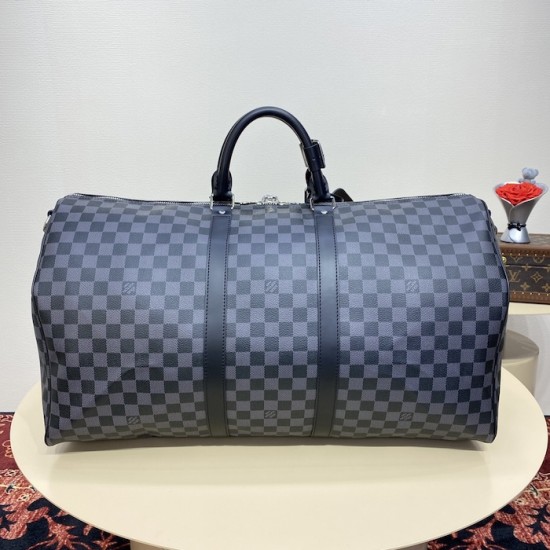 Louis Vuitton Damier Graphite Keepall Bandoulière 55 N41413 Louis Vuitton Damier Graphite Keepall Bandoulière 55 N41413