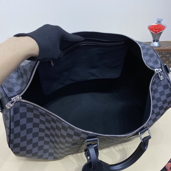 Louis Vuitton Damier Graphite Keepall Bandoulière 55 N41413 Louis Vuitton Damier Graphite Keepall Bandoulière 55 N41413
