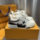 Replica LV Skate Sneaker - high quality 1:1 AAA Replica Louis Vuitton LV Skate Sneaker in Black and monogram canvas - front view