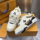 Replica LV Skate Sneaker - high quality 1:1 AAA Replica Louis Vuitton LV Skate Sneaker in Black and monogram canvas - front view
