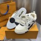 Replica LV Skate Sneaker - high quality 1:1 AAA Replica Louis Vuitton LV Skate Sneaker in Black and monogram canvas - front view