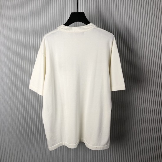 Louis Vuitton Signature Short-Sleeved Cotton Crewneck White Louis Vuitton Signature Short-Sleeved Cotton Crewneck White