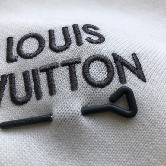 Louis Vuitton Signature Short-Sleeved Cotton Crewneck White Louis Vuitton Signature Short-Sleeved Cotton Crewneck White