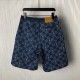 Louis Vuitton Embroidered Damier Denim Shorts 1AFVO9 Louis Vuitton Embroidered Damier Denim Shorts 1AFVO9