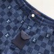 Louis Vuitton Embroidered Damier Denim Shorts 1AFVO9 Louis Vuitton Embroidered Damier Denim Shorts 1AFVO9