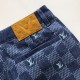 Louis Vuitton Embroidered Damier Denim Shorts 1AFVO9 Louis Vuitton Embroidered Damier Denim Shorts 1AFVO9