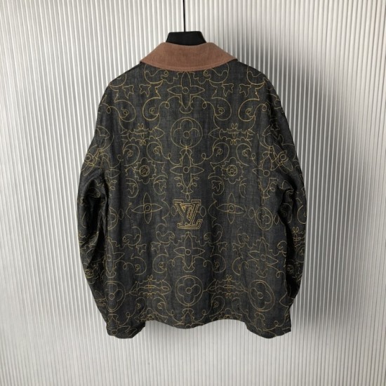 Louis Vuitton Embroidered Denim Workwear Jacket 1AFWXO Louis Vuitton Embroidered Denim Workwear Jacket 1AFWXO