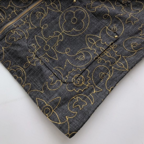 Louis Vuitton Embroidered Denim Workwear Jacket 1AFWXO Louis Vuitton Embroidered Denim Workwear Jacket 1AFWXO