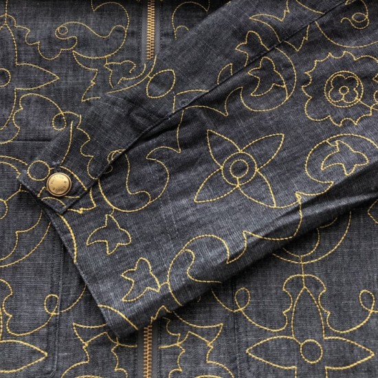 Louis Vuitton Embroidered Denim Workwear Jacket 1AFWXO Louis Vuitton Embroidered Denim Workwear Jacket 1AFWXO