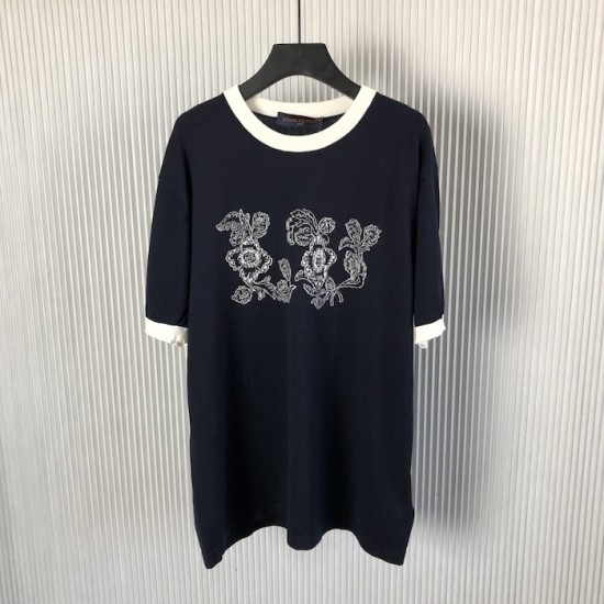 Louis Vuitton Graphic Intarsia Short-Sleeved Cotton Crewneck 1AFXR7 Louis Vuitton Graphic Intarsia Short-Sleeved Cotton Crewneck 1AFXR7