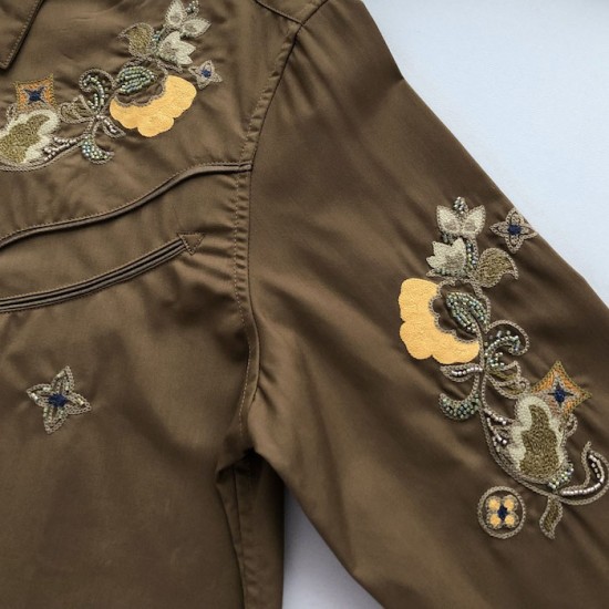 Louis Vuitton Embroidered Long-Sleeved Wool Shirt 1AFXT4 Louis Vuitton Embroidered Long-Sleeved Wool Shirt 1AFXT4
