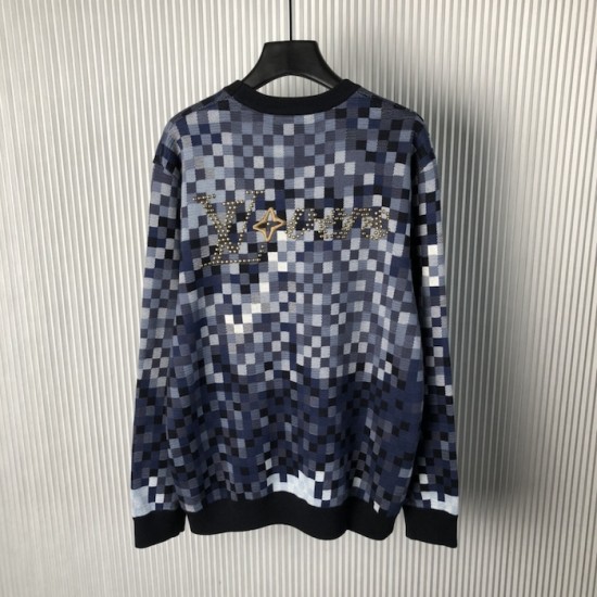 Louis Vuitton LV Lovers Damoflage Jacquard Pullover 1AGHTO Louis Vuitton LV Lovers Damoflage Jacquard Pullover 1AGHTO
