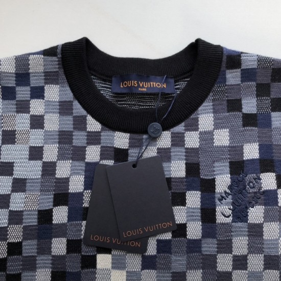 Louis Vuitton LV Lovers Damoflage Jacquard Pullover 1AGHTO Louis Vuitton LV Lovers Damoflage Jacquard Pullover 1AGHTO