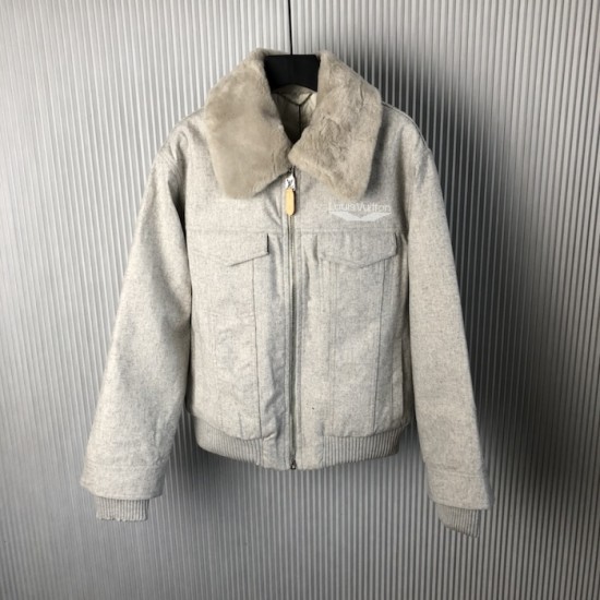 Louis Vuitton Wool Blouson With Shearling Collar 1AGIRY Louis Vuitton Wool Blouson With Shearling Collar 1AGIRY