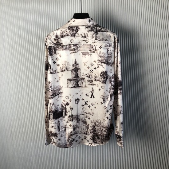 Louis Vuitton Long-Sleeved Silk Shirt 1AGJN5 Louis Vuitton Long-Sleeved Silk Shirt 1AGJN5