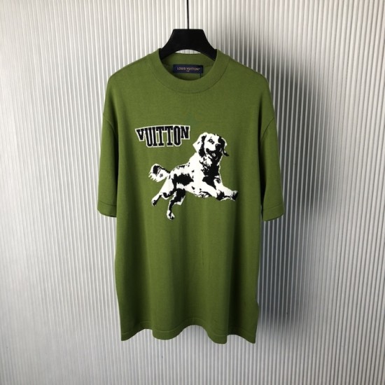 Louis Vuitton Short-Sleeved Cotton Crewneck 1AGJS6 Louis Vuitton Short-Sleeved Cotton Crewneck 1AGJS6