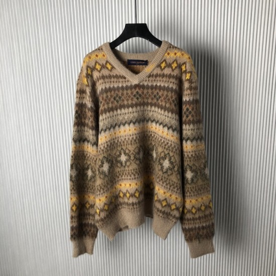 Louis Vuitton Mohair Blend Fair Isle Pullover 1AGJTK Louis Vuitton Mohair Blend Fair Isle Pullover 1AGJTK