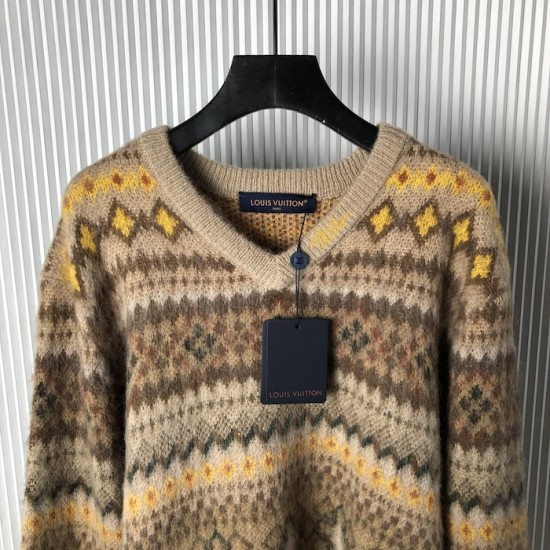 Louis Vuitton Mohair Blend Fair Isle Pullover 1AGJTK Louis Vuitton Mohair Blend Fair Isle Pullover 1AGJTK