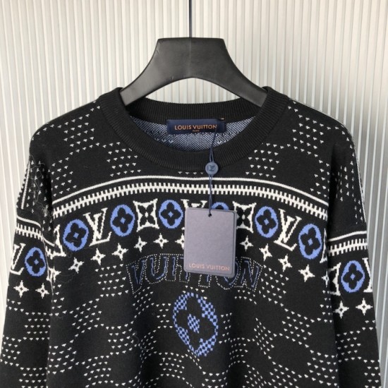 Louis Vuitton Jacquard Wool Pullover 1AGJU8 Louis Vuitton Jacquard Wool Pullover 1AGJU8