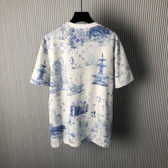 Louis Vuitton Printed Cotton Pique T-Shirt 1AGJYZ Louis Vuitton Printed Cotton Pique T-Shirt 1AGJYZ