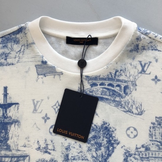 Louis Vuitton Printed Cotton Pique T-Shirt 1AGJYZ Louis Vuitton Printed Cotton Pique T-Shirt 1AGJYZ
