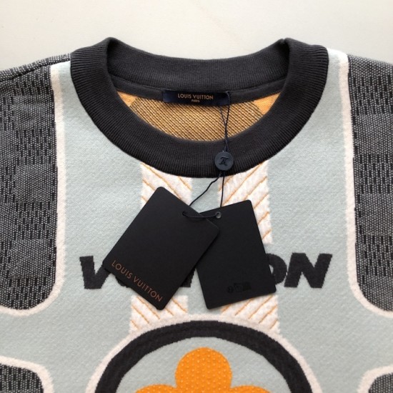 Louis Vuitton Quilted Cotton Blend Crewneck 1AGK22 Louis Vuitton Quilted Cotton Blend Crewneck 1AGK22