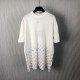 Louis Vuitton Monogram Gradient Embellished Short-Sleeved Crewneck White Louis Vuitton Monogram Gradient Embellished Short-Sleeved Crewneck White