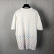 Louis Vuitton Monogram Gradient Embellished Short-Sleeved Crewneck White Louis Vuitton Monogram Gradient Embellished Short-Sleeved Crewneck White