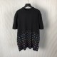 Louis Vuitton Monogram Gradient Embellished Short-Sleeved Crewneck Louis Vuitton Monogram Gradient Embellished Short-Sleeved Crewneck
