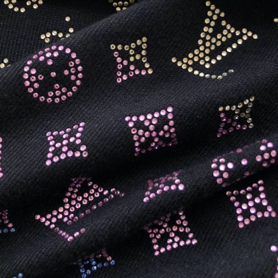 Louis Vuitton Monogram Gradient Embellished Short-Sleeved Crewneck Louis Vuitton Monogram Gradient Embellished Short-Sleeved Crewneck