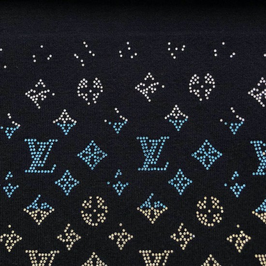Louis Vuitton Monogram Gradient Embellished Short-Sleeved Crewneck Louis Vuitton Monogram Gradient Embellished Short-Sleeved Crewneck