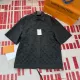 Luxury Floral Monogram Short Shirt - Premium Replica Design Replica LV-Inspired Monogram Flowers Short Shirt - Floral Embroidered Summer Top