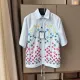 Luxury Floral Monogram Short Shirt - Premium Replica Design Replica LV-Inspired Monogram Flowers Short Shirt - Floral Embroidered Summer Top