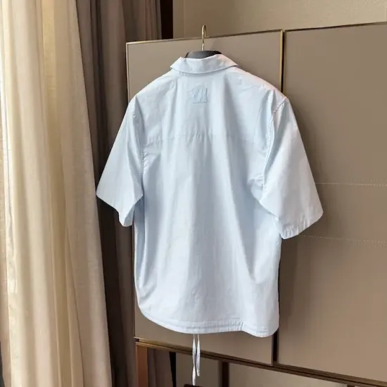 Luxury Floral Monogram Short Shirt - Premium Replica Design Replica LV-Inspired Monogram Flowers Short Shirt - Floral Embroidered Summer Top