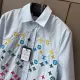 Luxury Floral Monogram Short Shirt - Premium Replica Design Replica LV-Inspired Monogram Flowers Short Shirt - Floral Embroidered Summer Top