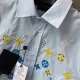 Luxury Floral Monogram Short Shirt - Premium Replica Design Replica LV-Inspired Monogram Flowers Short Shirt - Floral Embroidered Summer Top