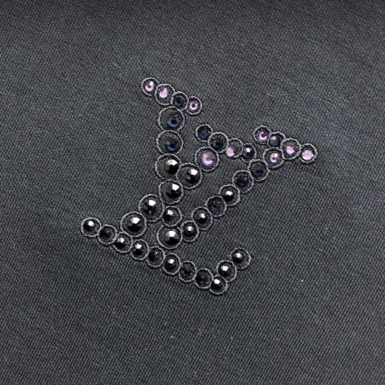 Replica LV Embellished T-Shirt - High-Quality Jersey Fabric Replica LV Embellished Jersey T-Shirt Front View - Luxury Designer Inspired Top