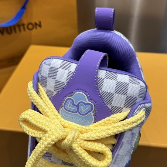 Replica LV Skate Sneaker - high quality 1:1 AAA Replica Louis Vuitton LV Skate Sneaker in Purple and monogram canvas - front view