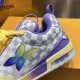 Replica LV Skate Sneaker - high quality 1:1 AAA Replica Louis Vuitton LV Skate Sneaker in Purple and monogram canvas - front view