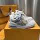 Replica LV Skate Sneaker - high quality 1:1 AAA Replica Louis Vuitton LV Skate Sneaker in grey and monogram canvas - front view