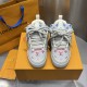 Replica LV Skate Sneaker - high quality 1:1 AAA Replica Louis Vuitton LV Skate Sneaker in grey and monogram canvas - front view
